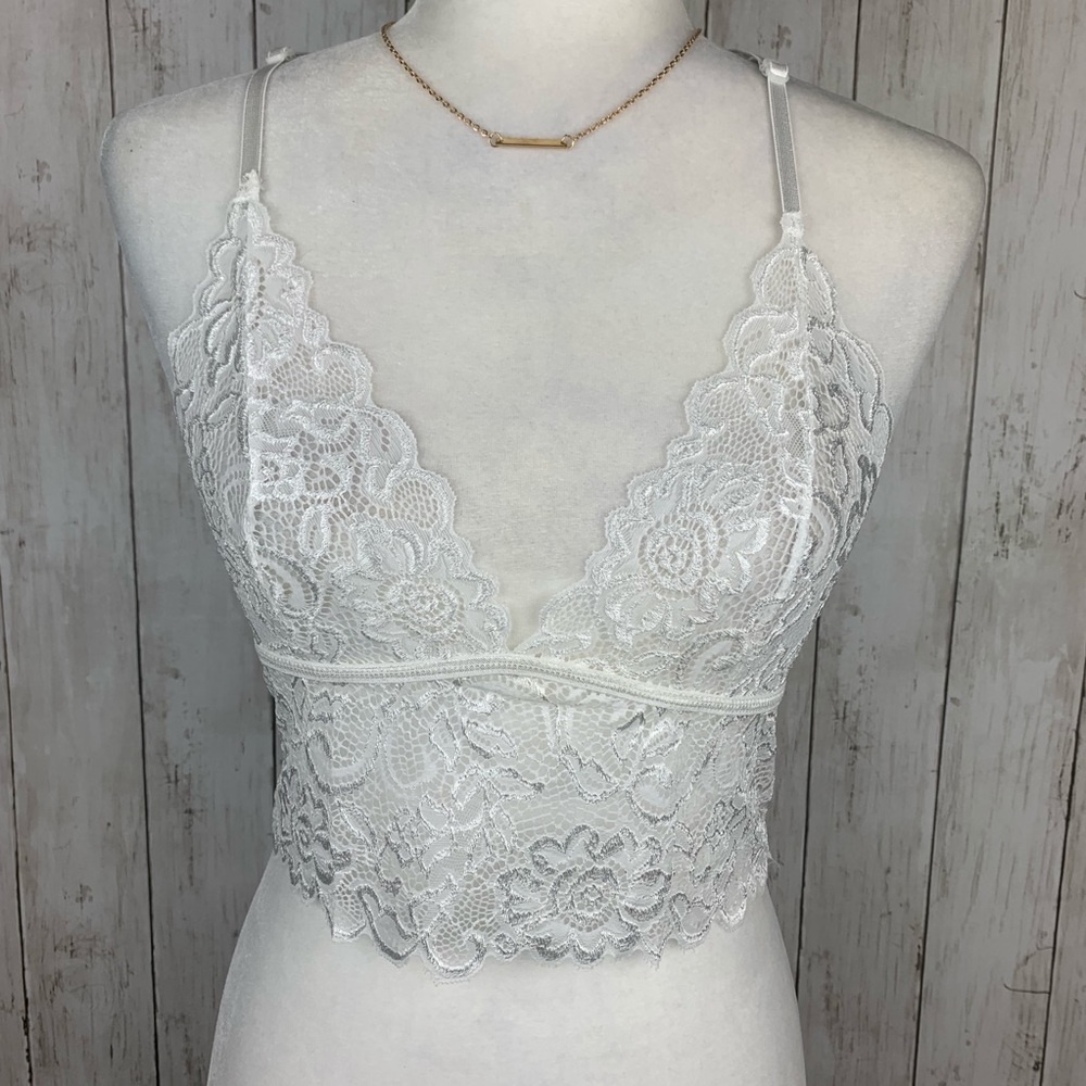 🔥HOT & SEXY🔥CROCHET LACE BRA BRALETTE WHITE S/M/L NWT - Picture 4 of 7